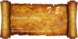 Tenczer Edit névjegykártya