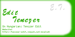 edit tenczer business card